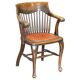 Chaise de capitaine anglaise antique édouardienne en chêne Ralph Johnson
