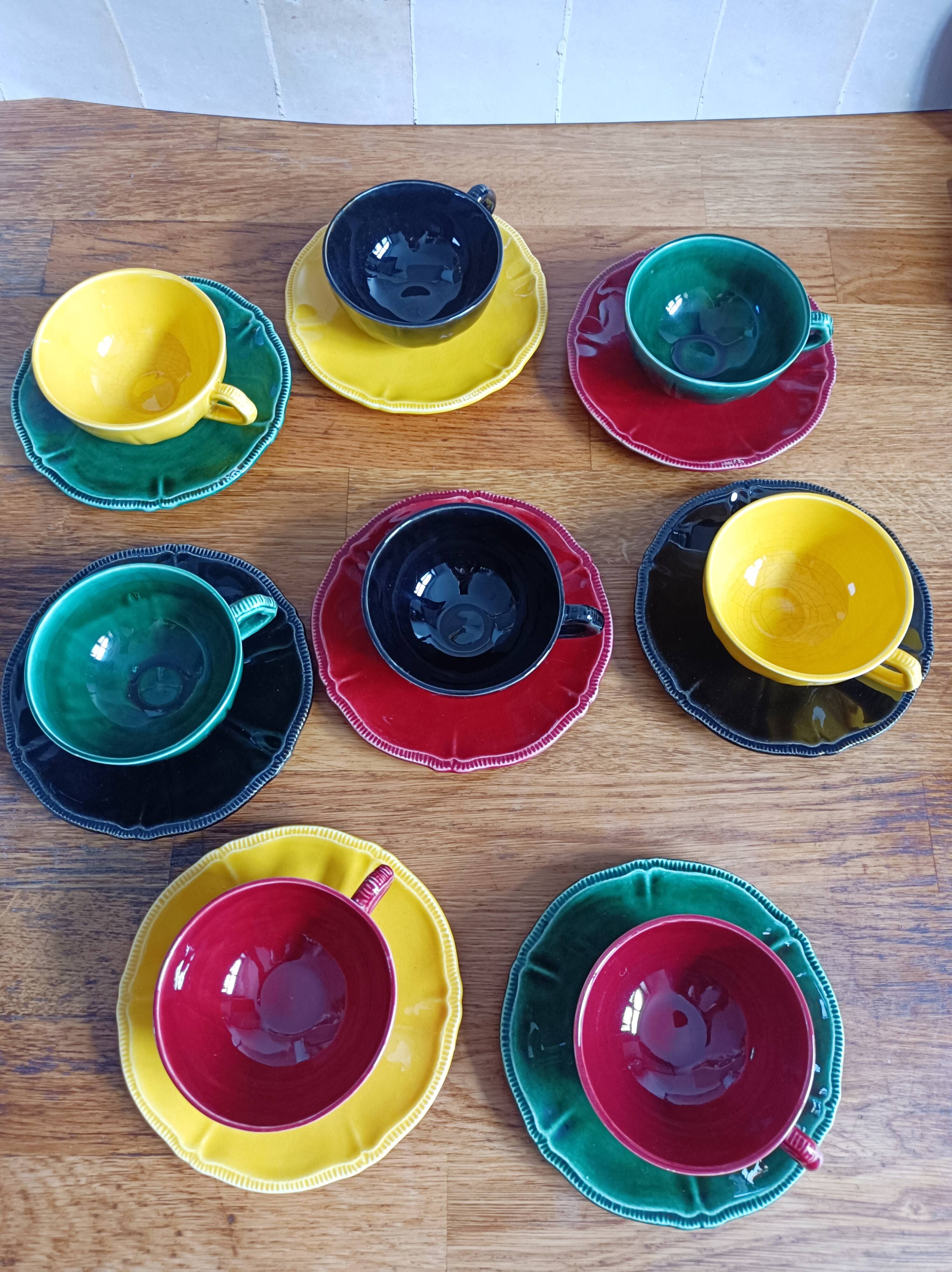 Lot de 8 tasses à café Longchamp multicolore