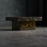 Table basse brutaliste en acier, France, années 1970