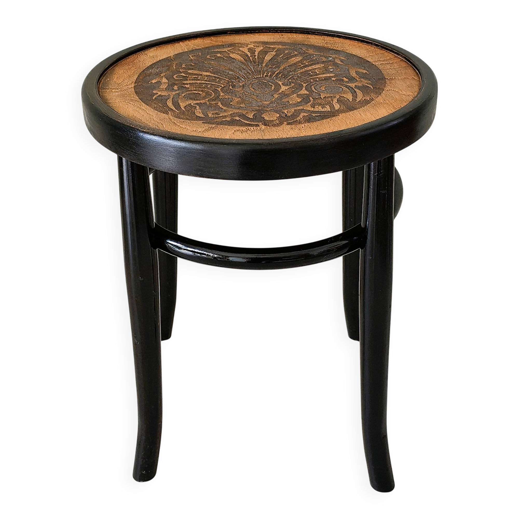 Stool in the style of Thonet made of solid wood.