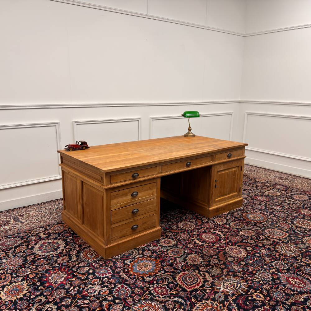 Large classic English desk with back panel