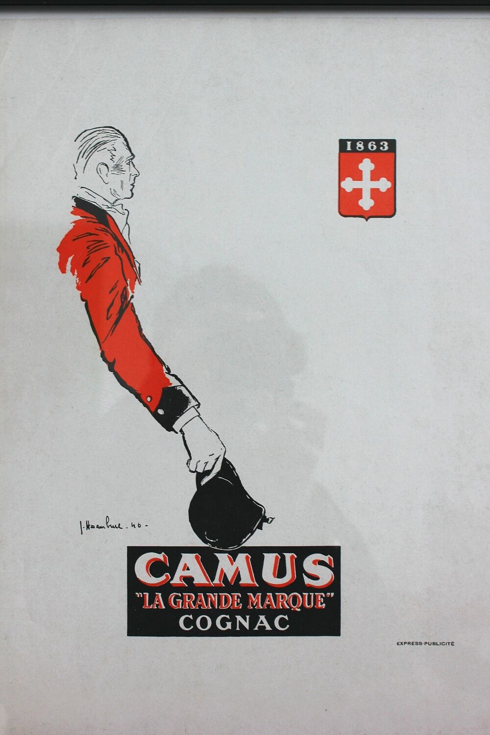 Original vintage poster advertising Cognac Camus - 1950s - 30x40cm