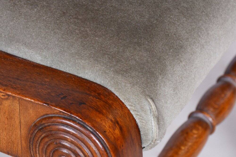 Biedermeier Oak & Walnut Chairs, Vienna, Austria, 1820s, Set of 4