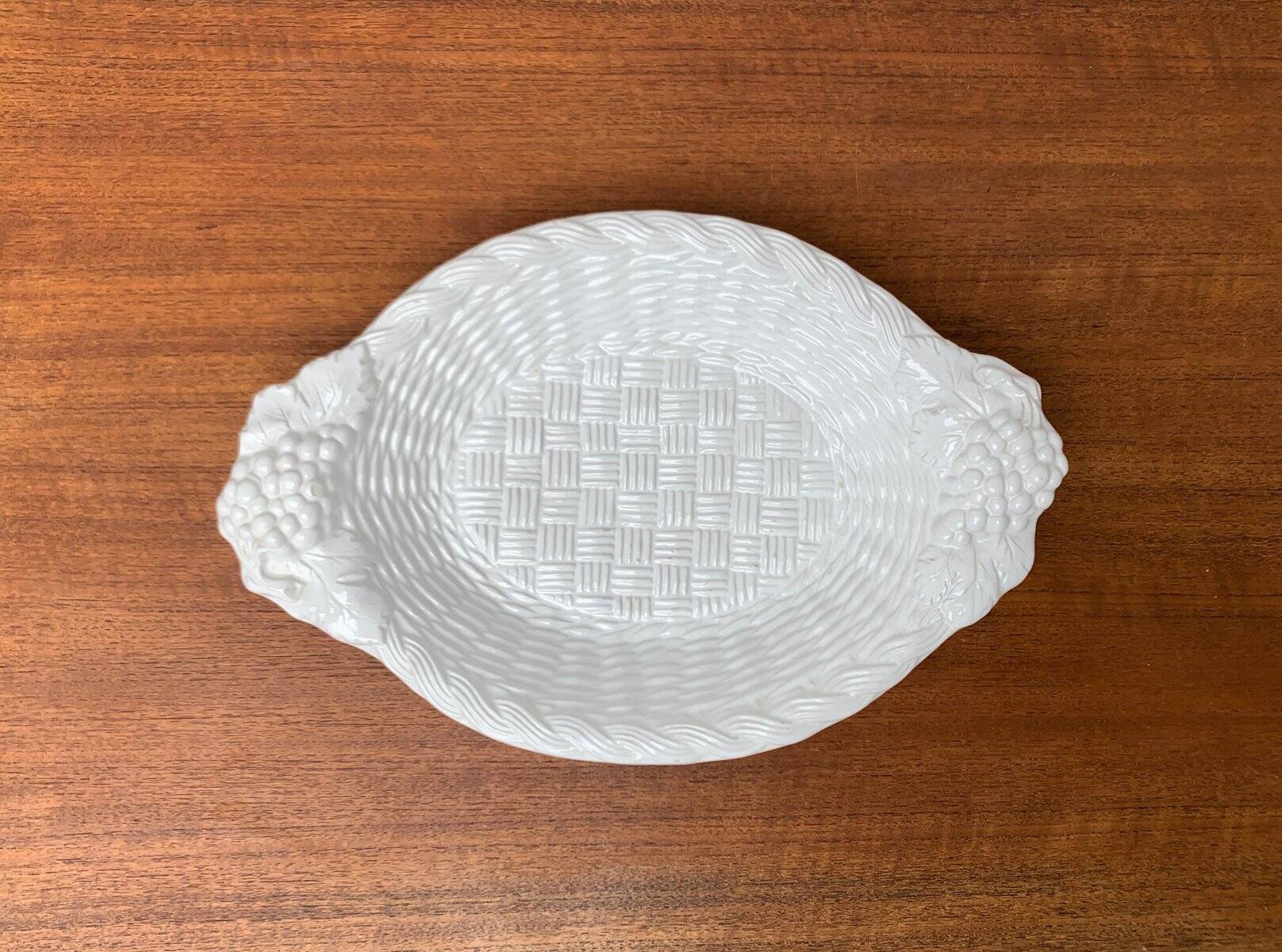 Coupelle vintage italien en céramique blanche