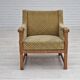 1960s, Danish design, lounge chair, furniture fabric, oak wood