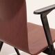 Chaise Galvanitas S22 accoudoirs acajou et noir