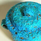 Covered ceramic pot fat-lava foam glaciers, enamels le cyclope, annecy