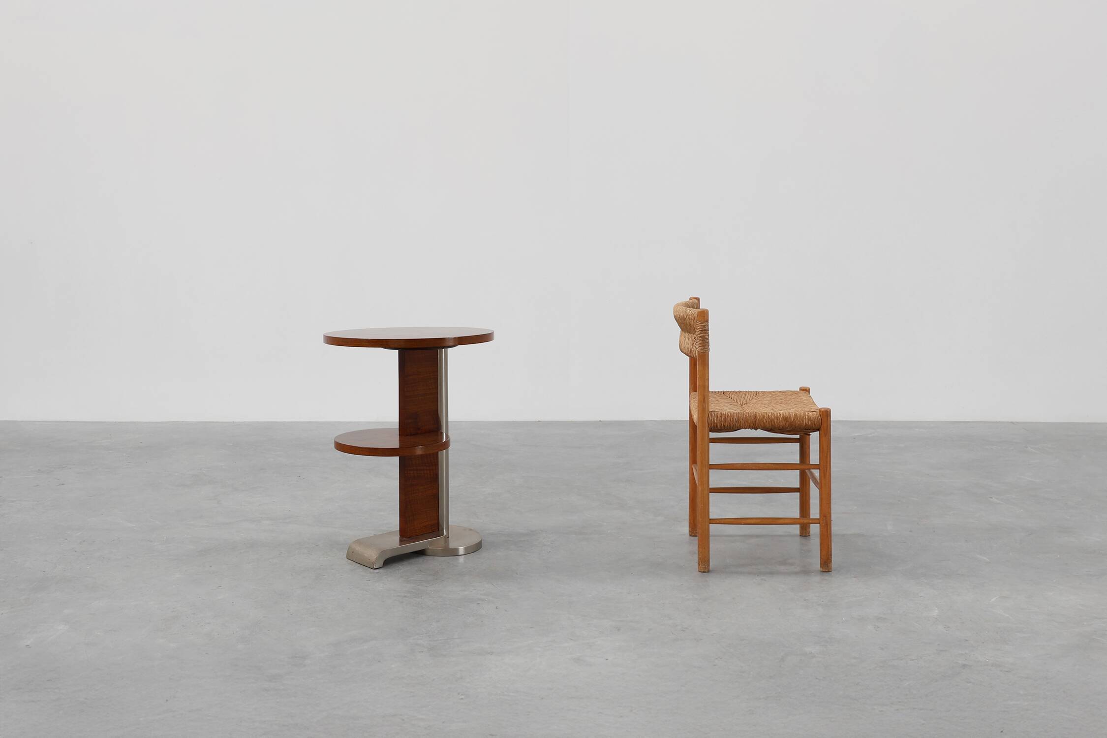 Table d'appoint moderniste Art déco à deux niveaux, France vers 1925