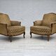 1950s, Danish relax chair, furniture velour, carved ash wood.