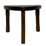 Lot de 3 tables d'appoint ou gigognes ovales brutalistes en chêne au design minimaliste des années 1970