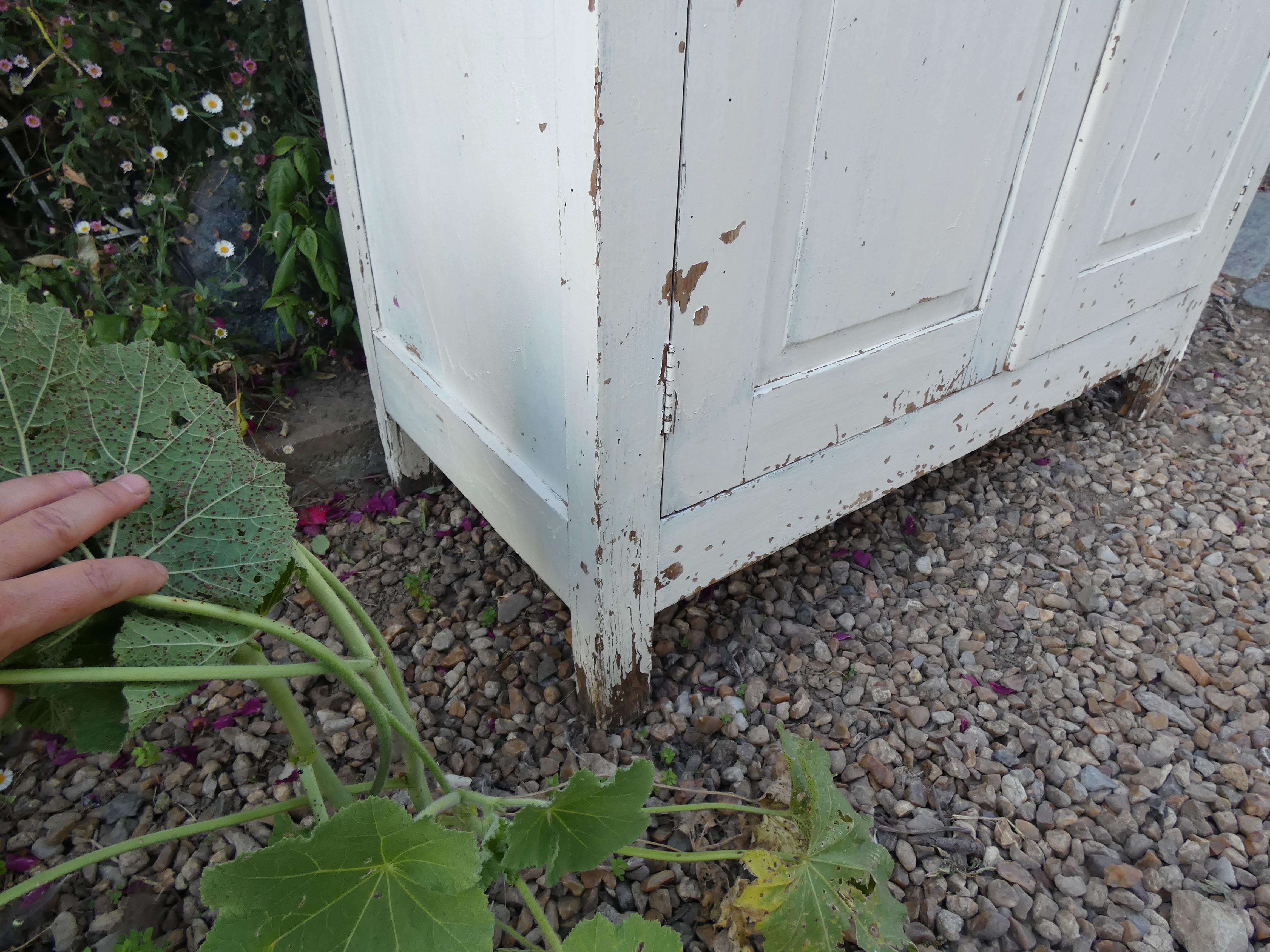 Old patinated wooden sideboard