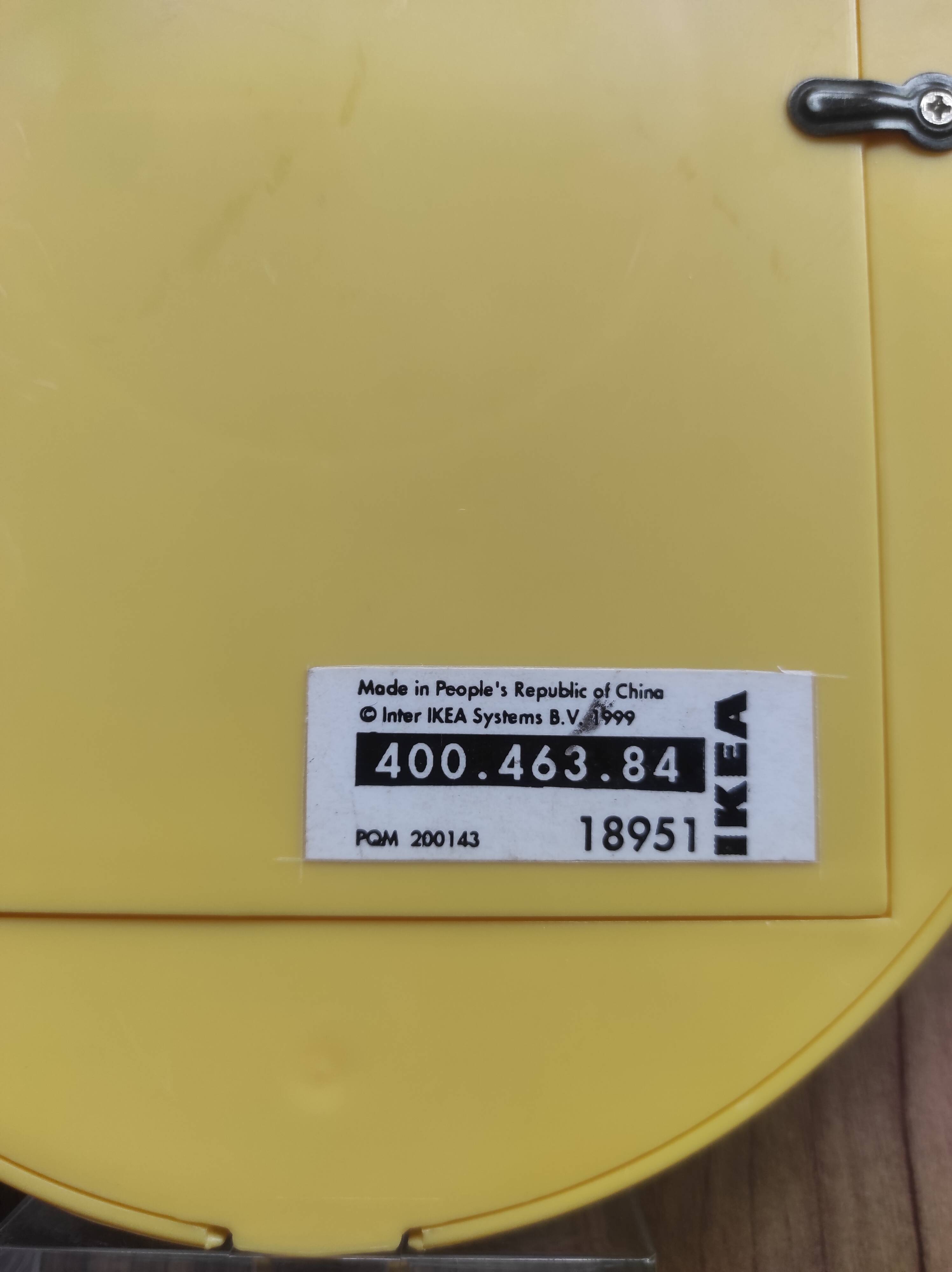 Vintage Ikea yellow plastic oval photo frame