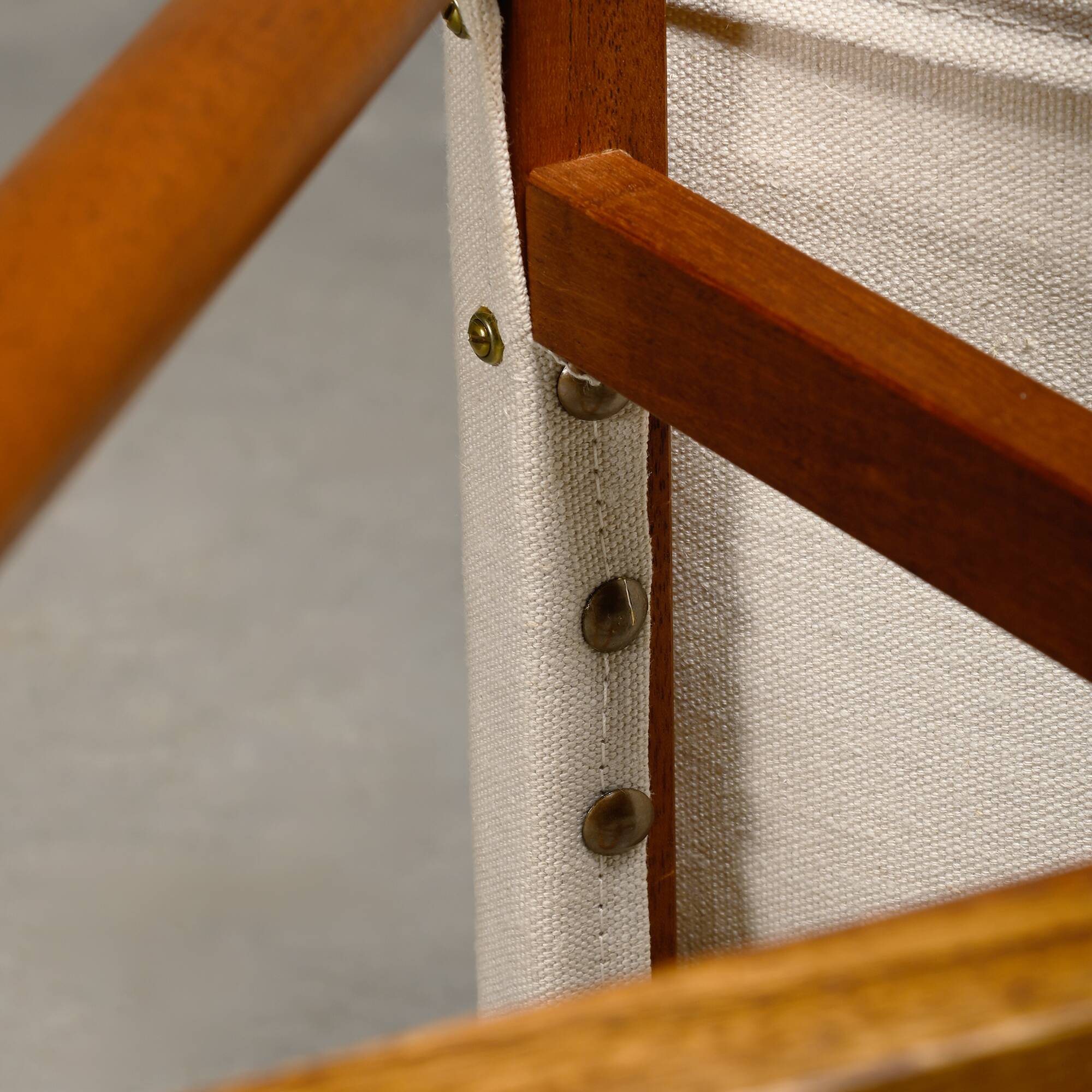 Mogens Koch MK-16 Folding Chair in Teak Wood with Canvas for Rud Rasmussen