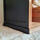 Old wooden chest of drawers raw and black wood
