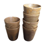 Series of 6 sandstone cups