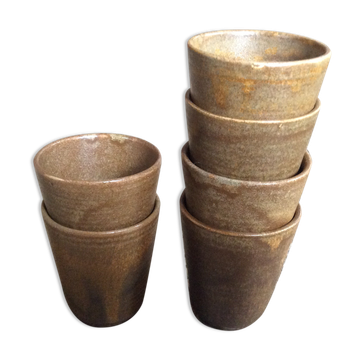 Series of 6 sandstone cups