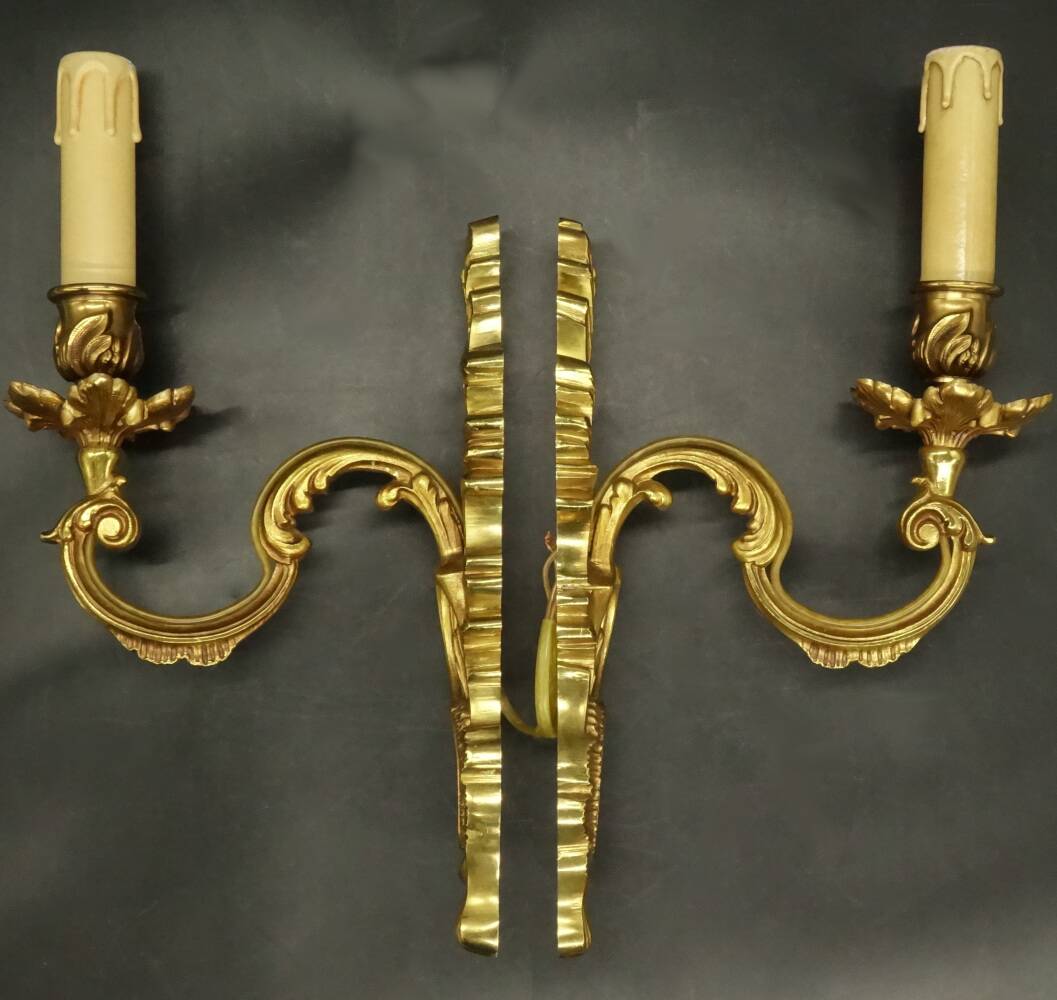 Pair of Louis XV style wall lights - Lucien GAU, Paris
