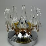 60s 70s wall lamp Wall Sconce made of metal & Murano glass Space Age design