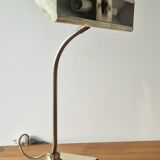 Lampe de bureau style banquier laiton 1970
