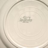 Set of 6 flat plates Digoin Sarreguemines, ivory color