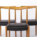 Set of 6 Vintage Lübke Dining Chairs 1970s Germany, Mid Century Beech Wood