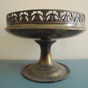 old silver-plated metal bowl cup shabby chic