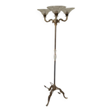 Floor lamp bronze brass lampshade glass paste