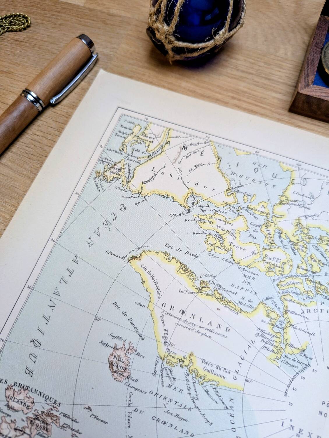 The Arctic region, period map, 1887, Authentic.