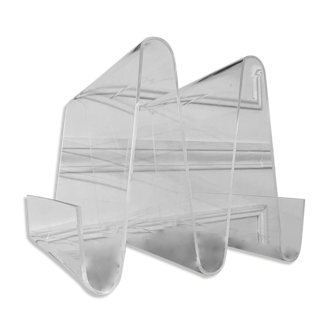 Vintage 70s Plexiglas magazine rack