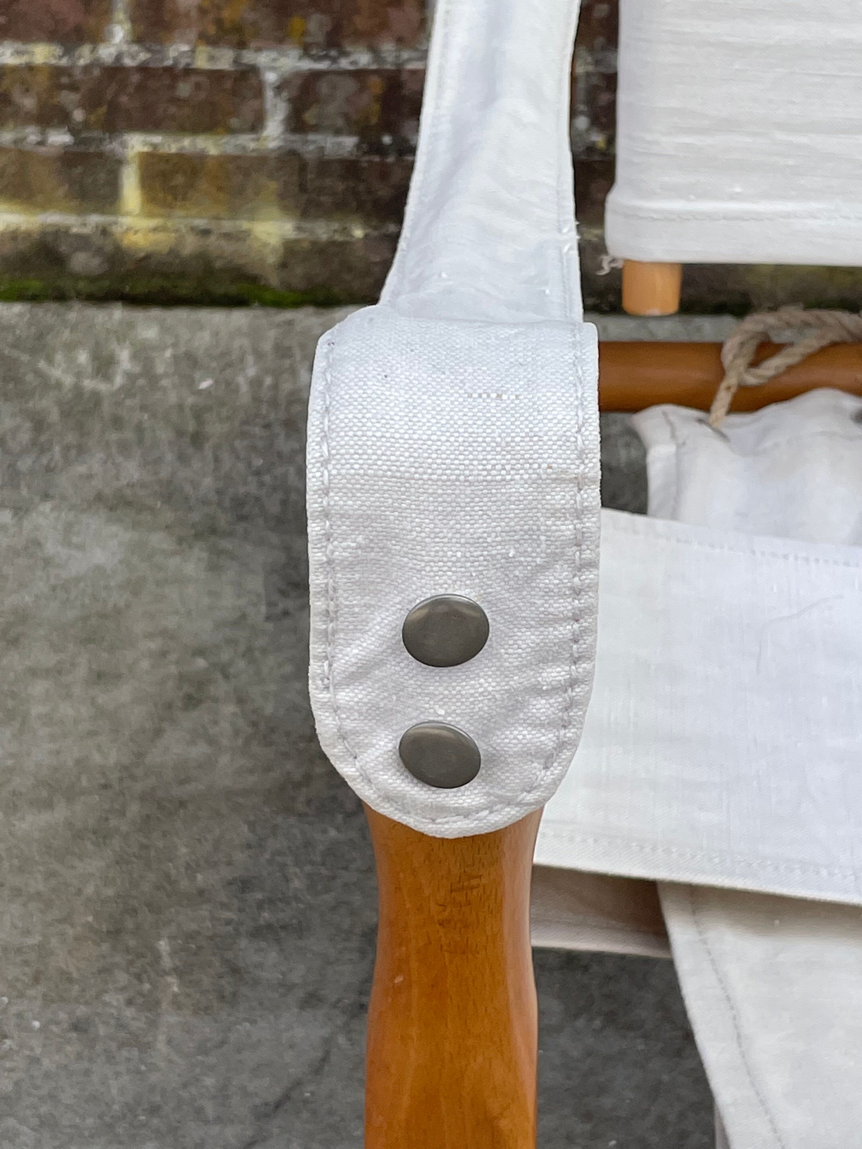 Vintage safari chair 1960s Denmark with canvas minimalist design