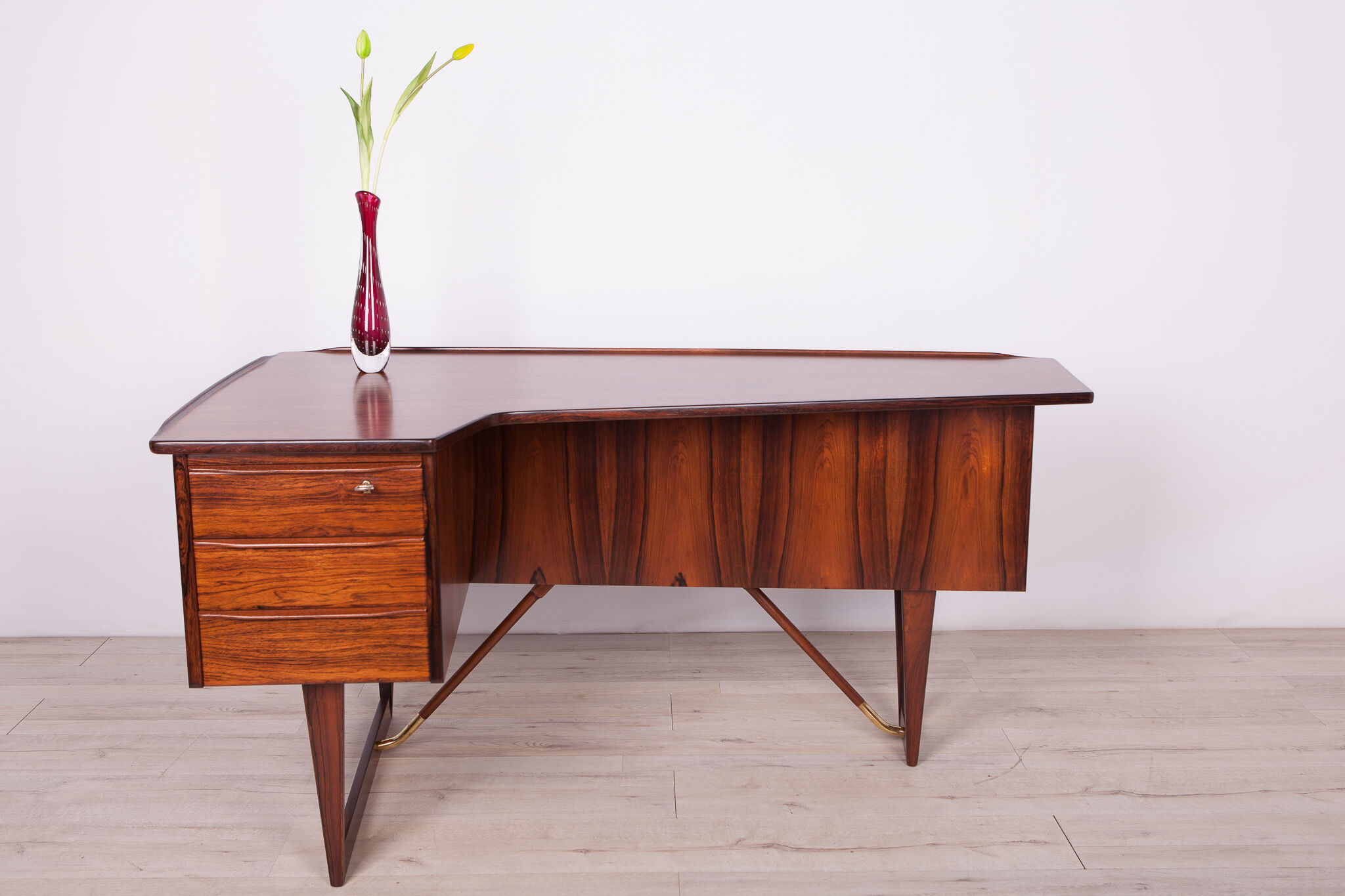 Mid Century Boomerang Rosewood Desk by Peter Løvig Nielsen, 1970s