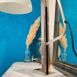 Lampe vintage 1970 arc structure acier chromé et pied en marbre