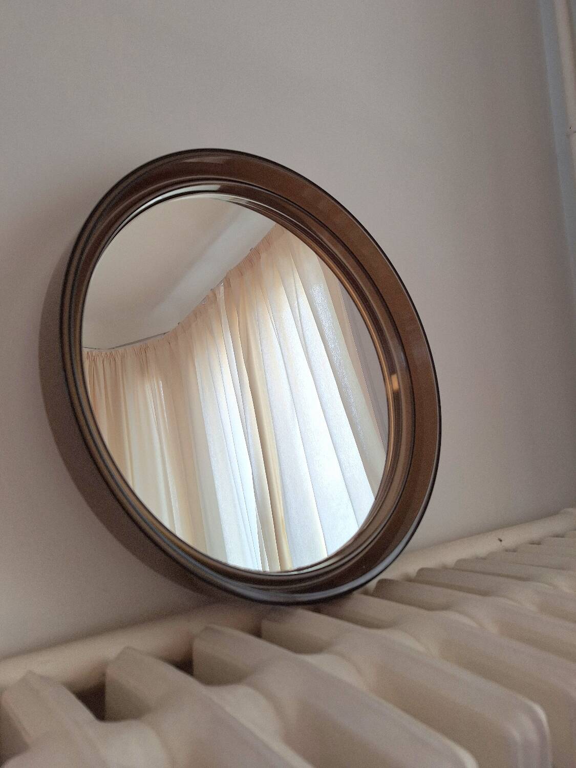 Vintage smoked plexiglass mirror