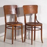Anciennes chaises Thonet en bois courbé (c.1940). Ensemble de 4 pièces
