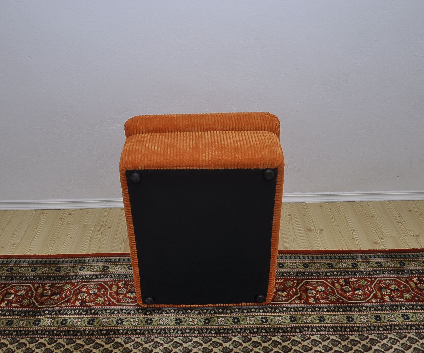Canapé modulaire en velours côtelé orange des années 70, 4 pièces