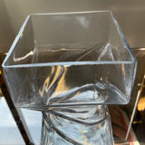 Vintage twisted molded glass vase