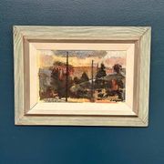 Original Swedish Oil On Panel – “Abstract Composition” By Erik Emanuelsson – Vintage & Framed – 36 × 49 Cm (14.2" × 19.3")