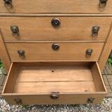 High empire chest of drawers in solid raw oak