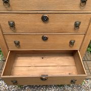 High Empire chest of drawers in solid raw oak
