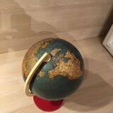 Earth globe ancient wooden foot