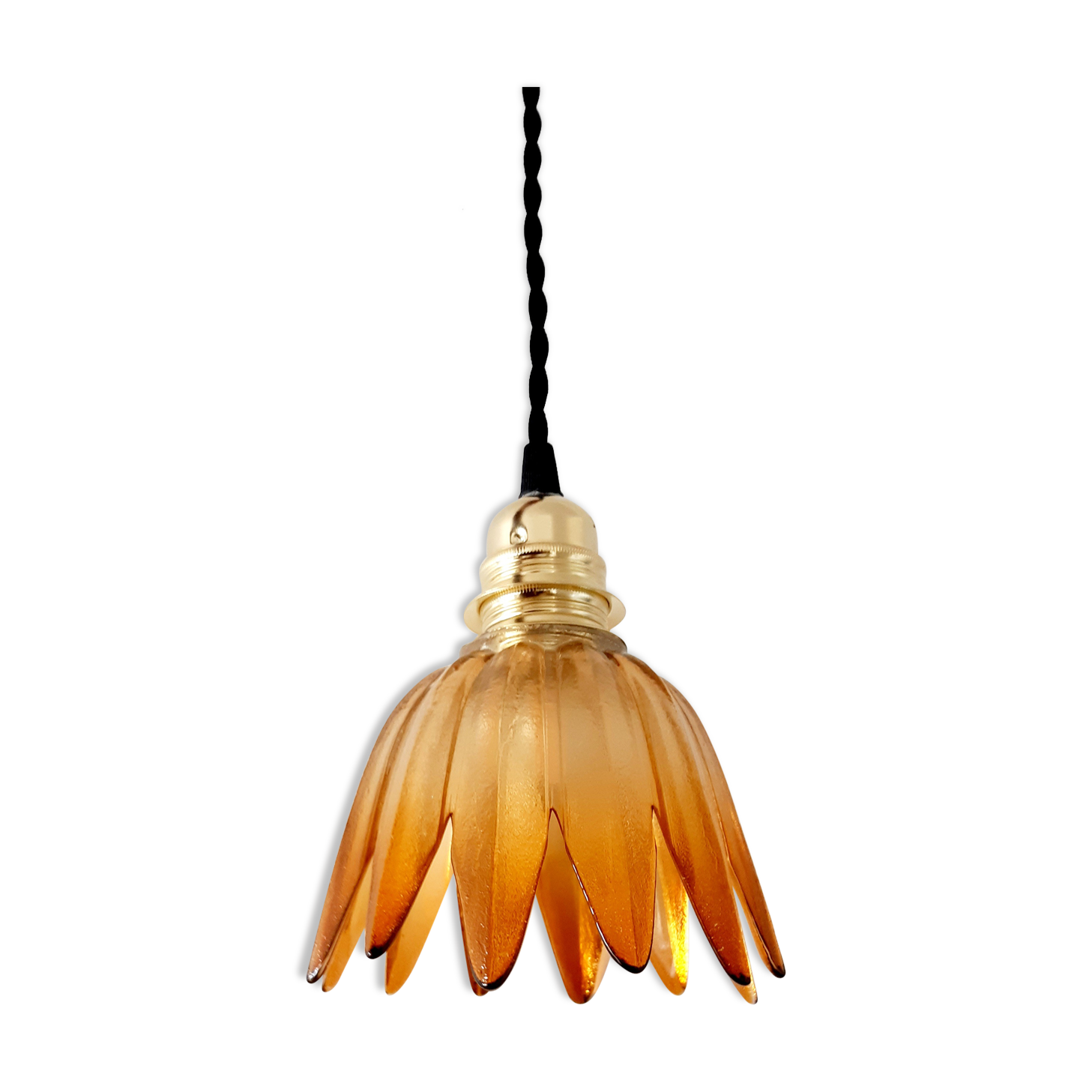 Amber vintage hand lamp