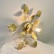 Gold leaf metal flower wall sconce 1970s 1980s Hollywood Regency Masca leaf