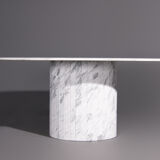 Table à manger ovale en marbre de Carrara