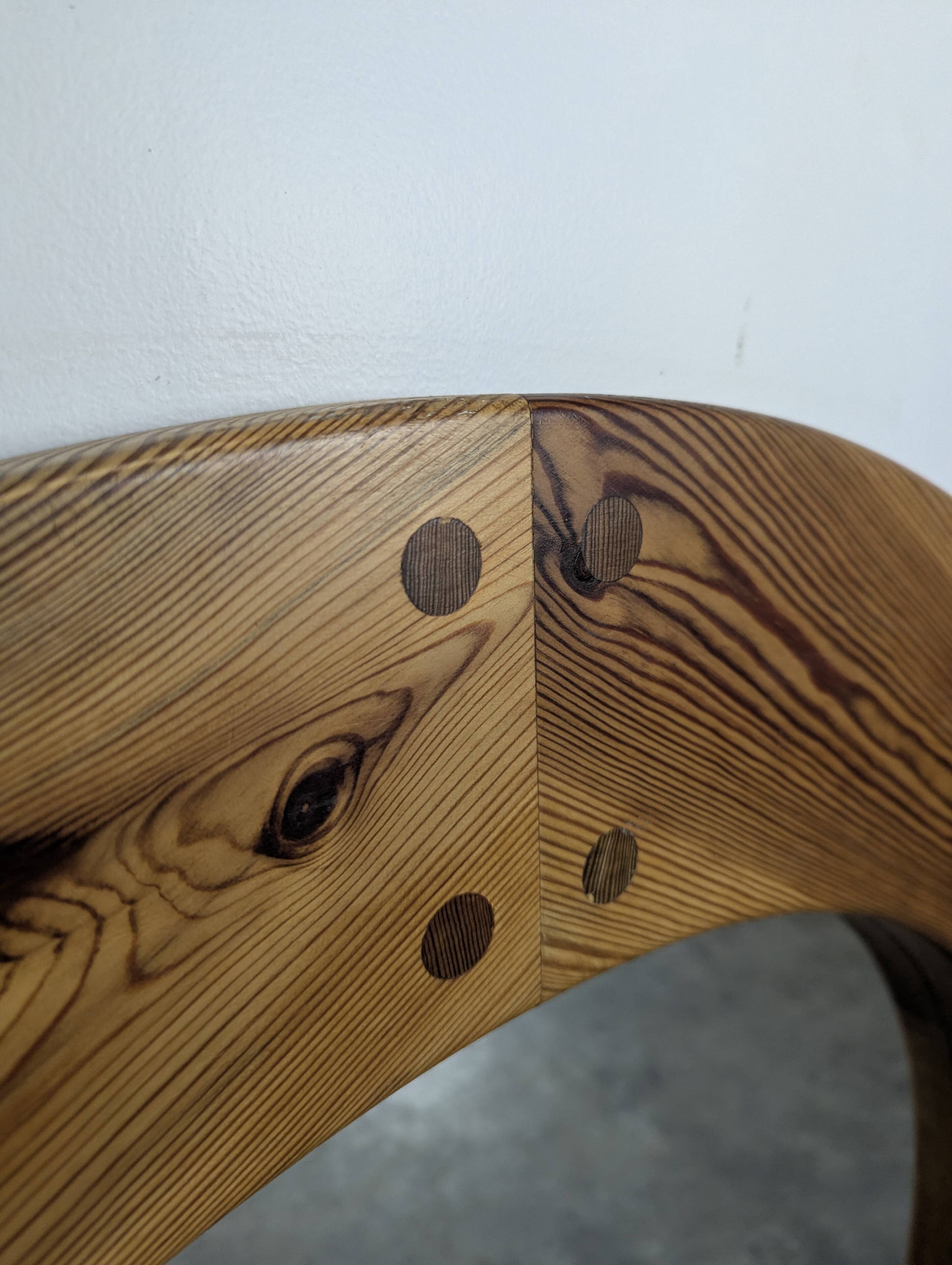 Wall mirror in pine by Uno Kristiansson, Sweden, 1960