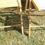 pair of vintage wooden folding chairs