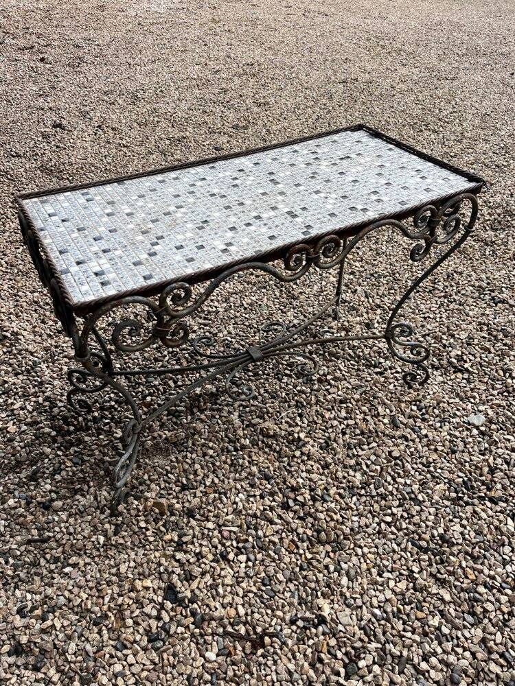 Table de jardin vintage fer forgé