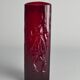 Swedish Red Devil Triangular Glass Vase by Christer Sjögren for Lindshammar