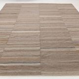 10x13 Turkish Brown & Bronze Handmade Kilim Rug, 303x386Cm