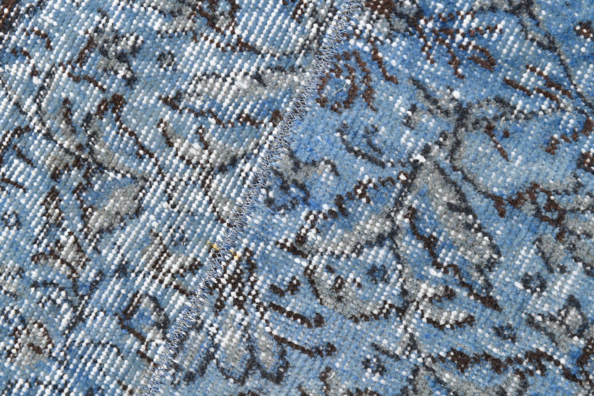 3x7 Navy Blue Vintage Runner Rug, 78x218Cm