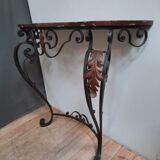 Marble and wrought iron console